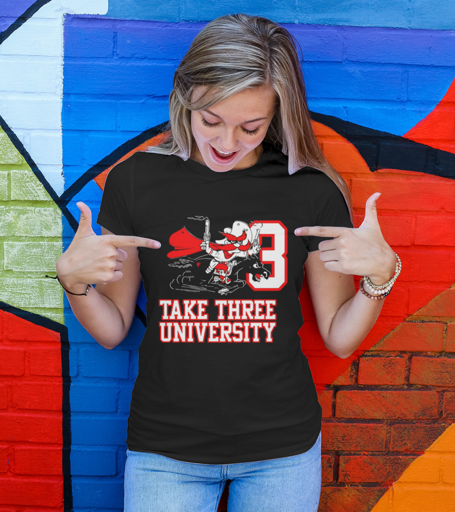 Joey Mcguire Take Three University Red Raider Character Number 3 T-Shirt