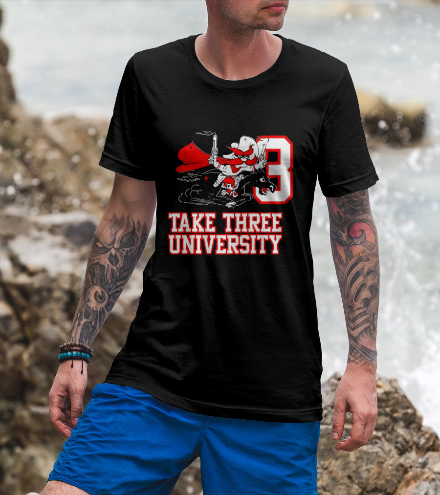 Joey Mcguire Take Three University Red Raider Character Number 3 T-Shirt
