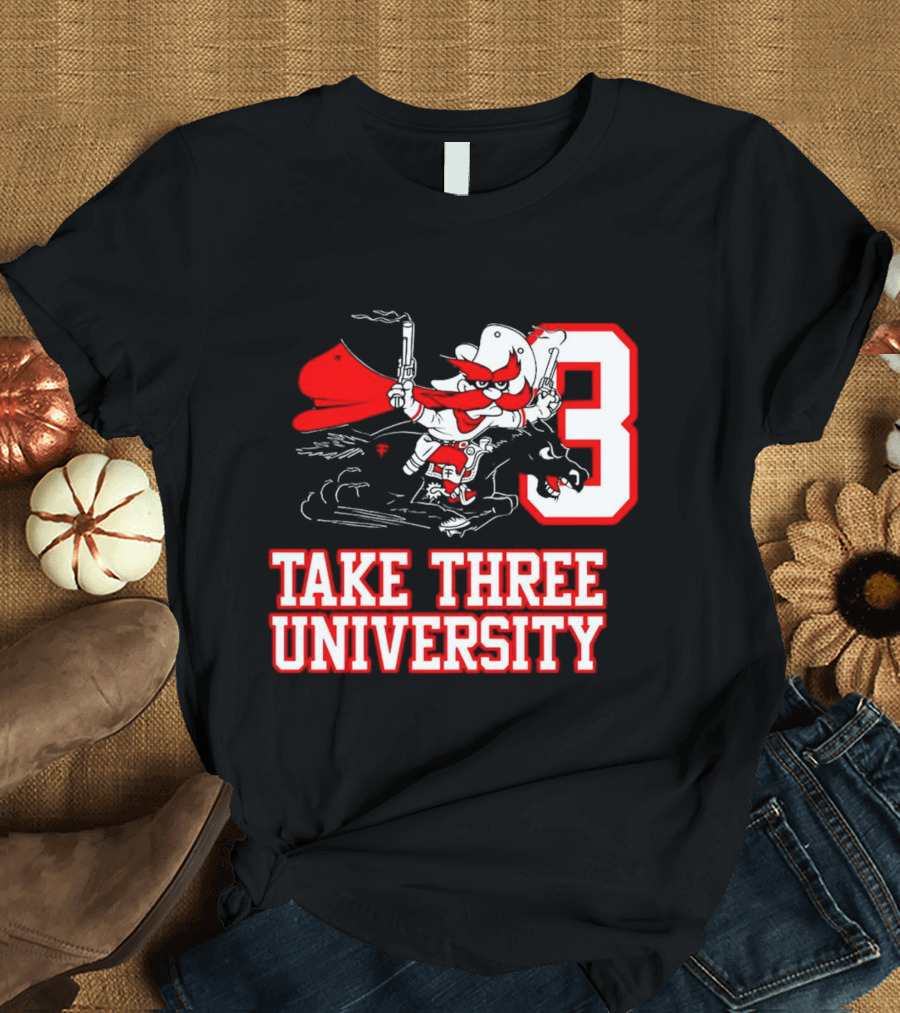 Joey Mcguire Take Three University Red Raider Character Number 3 T-Shirt