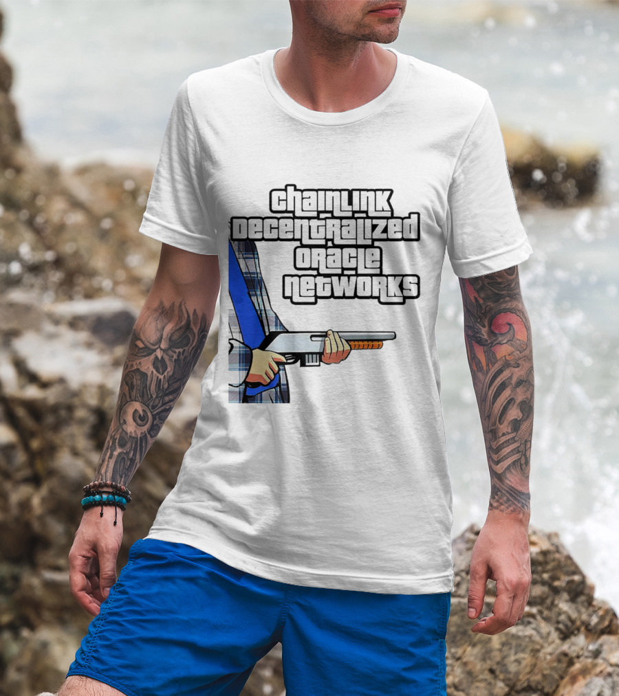 Chainlink Decentralized Oracle Networks Plaid Shirt Shotgun T-Shirt