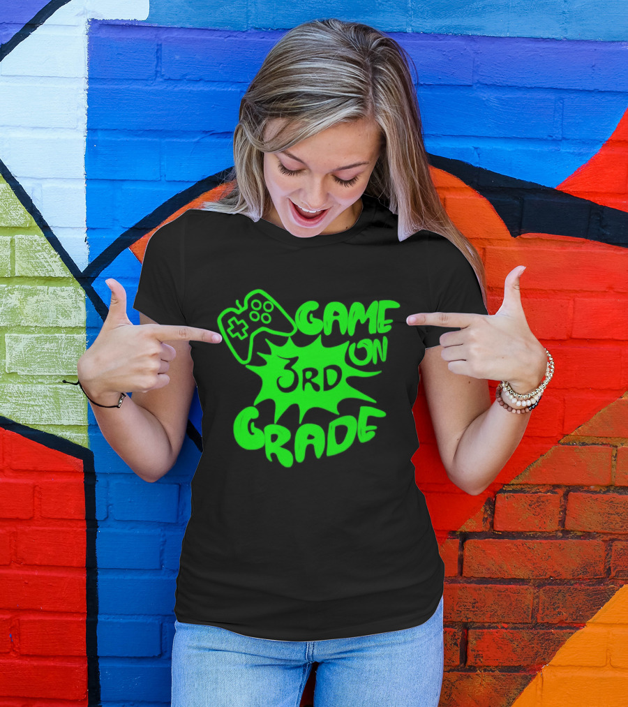 Game On 3rd Grade Gaming Controller Burst T-Shirt