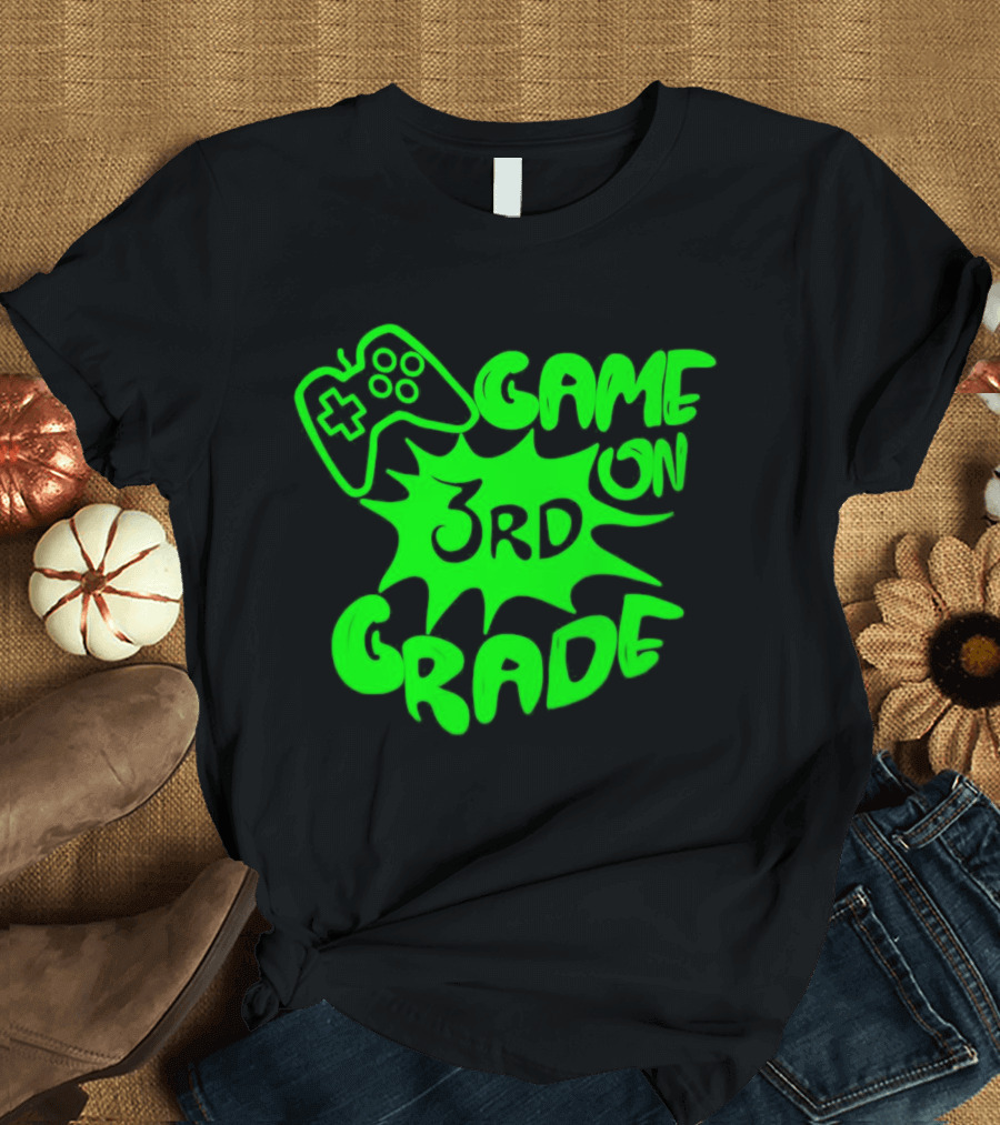 Game On 3rd Grade Gaming Controller Burst T-Shirt