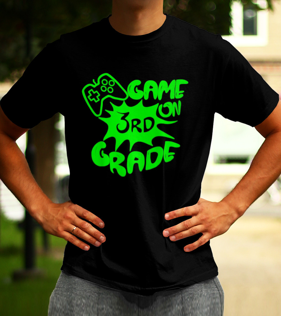 Game On 3rd Grade Gaming Controller Burst T-Shirt