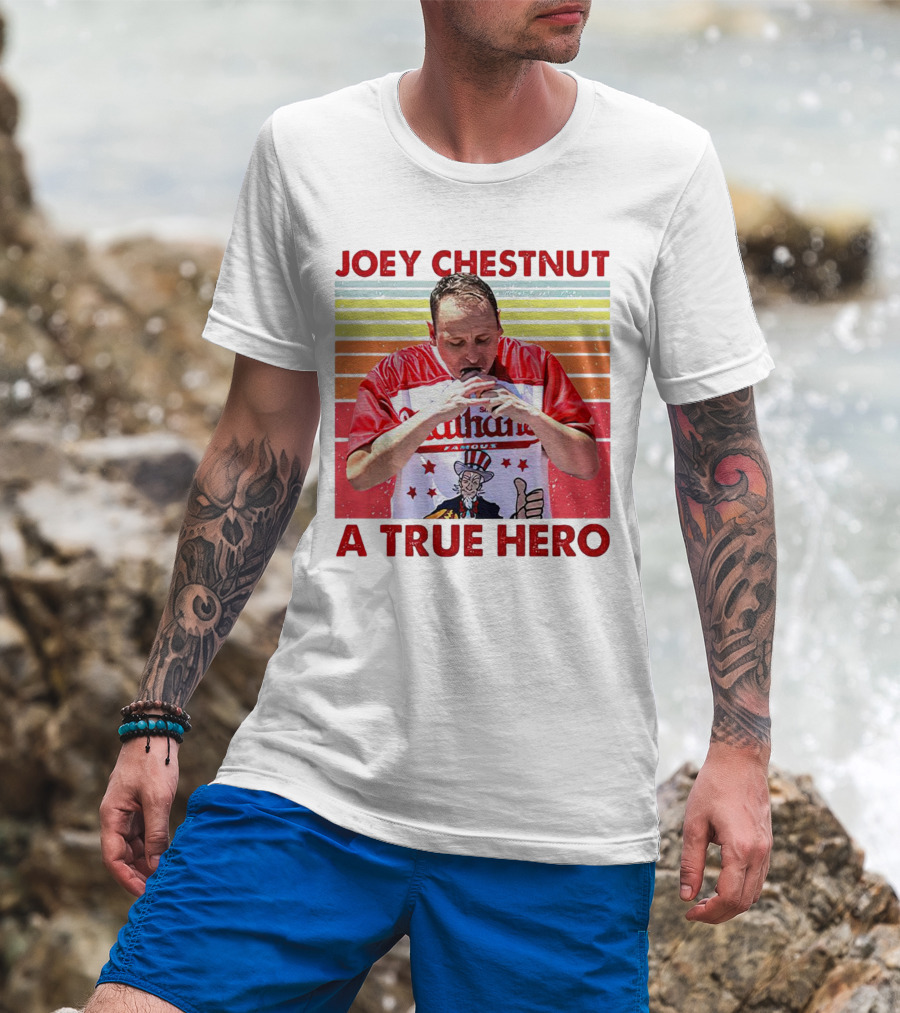 Joey Chestnut Nathan's Famous A True Hero T-Shirt