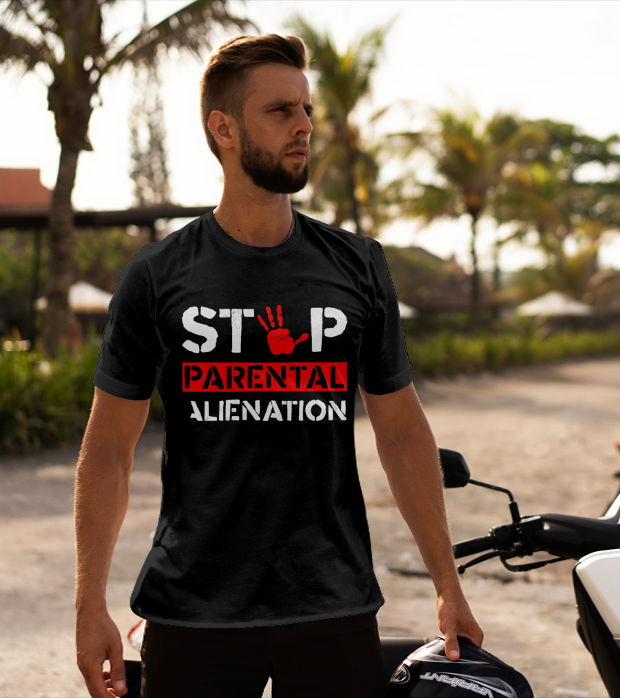 STOP PARENTAL ALIENATION Red Handprint T-Shirt
