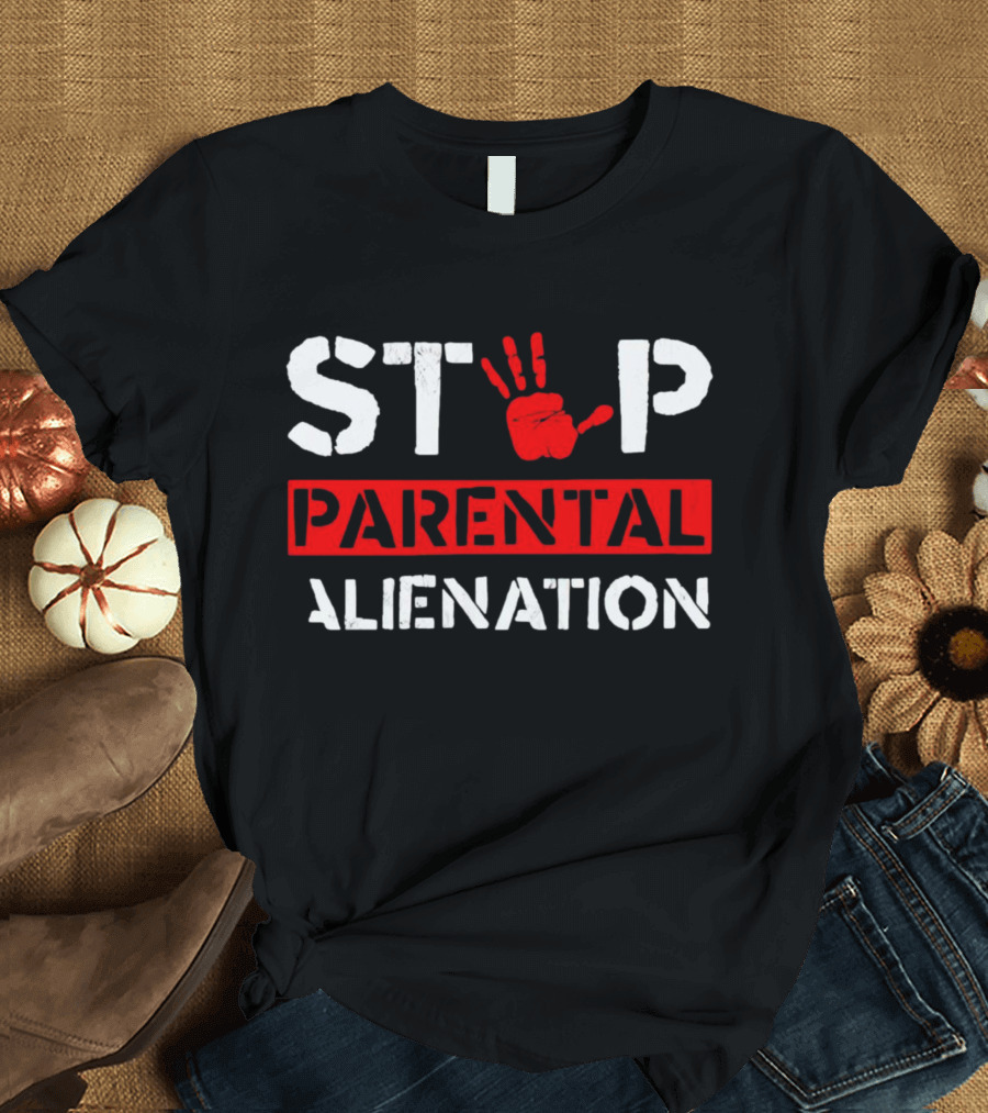 STOP PARENTAL ALIENATION Red Handprint T-Shirt
