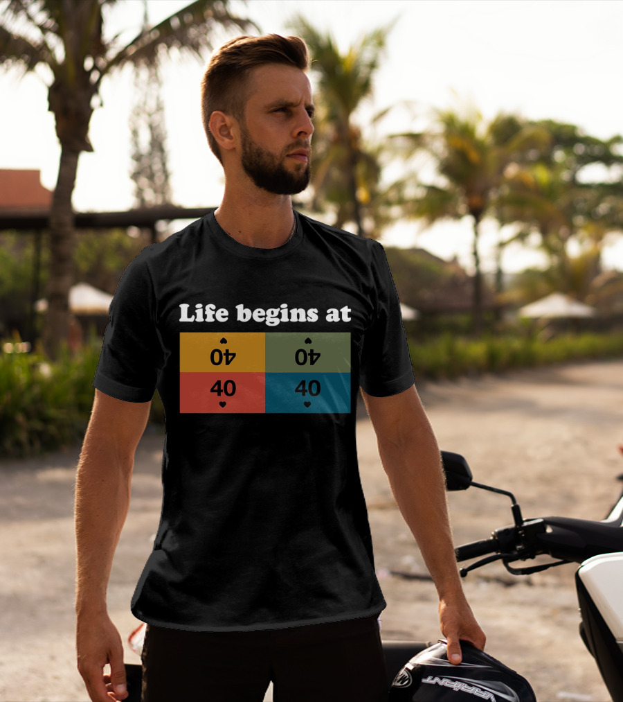 Life Begins At Commander Sphere 40 Spade Heart Cards T-Shirt