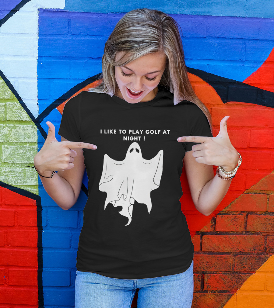 I Like To Play Golf At Night Ghost T-Shirt