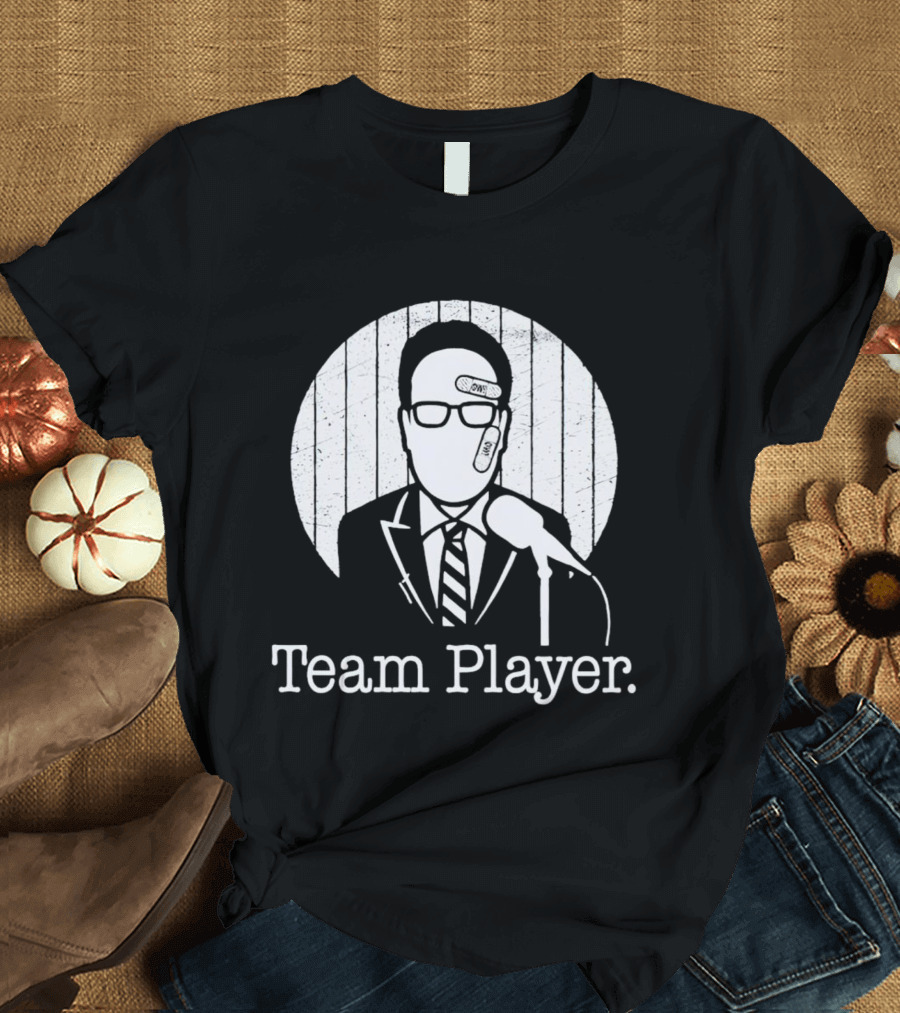 Nestor Cortes John Sterling Team Player Band-Aid Microphone T-Shirt