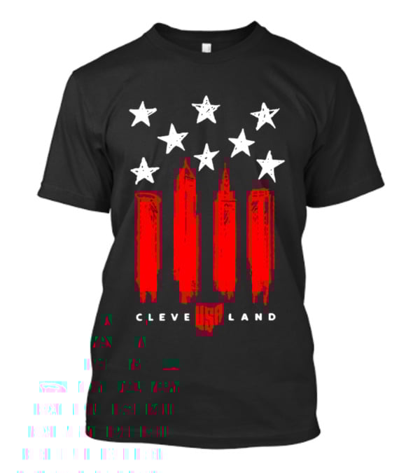 Cleveland USA Land Stars And Stripes Skyline T-Shirt