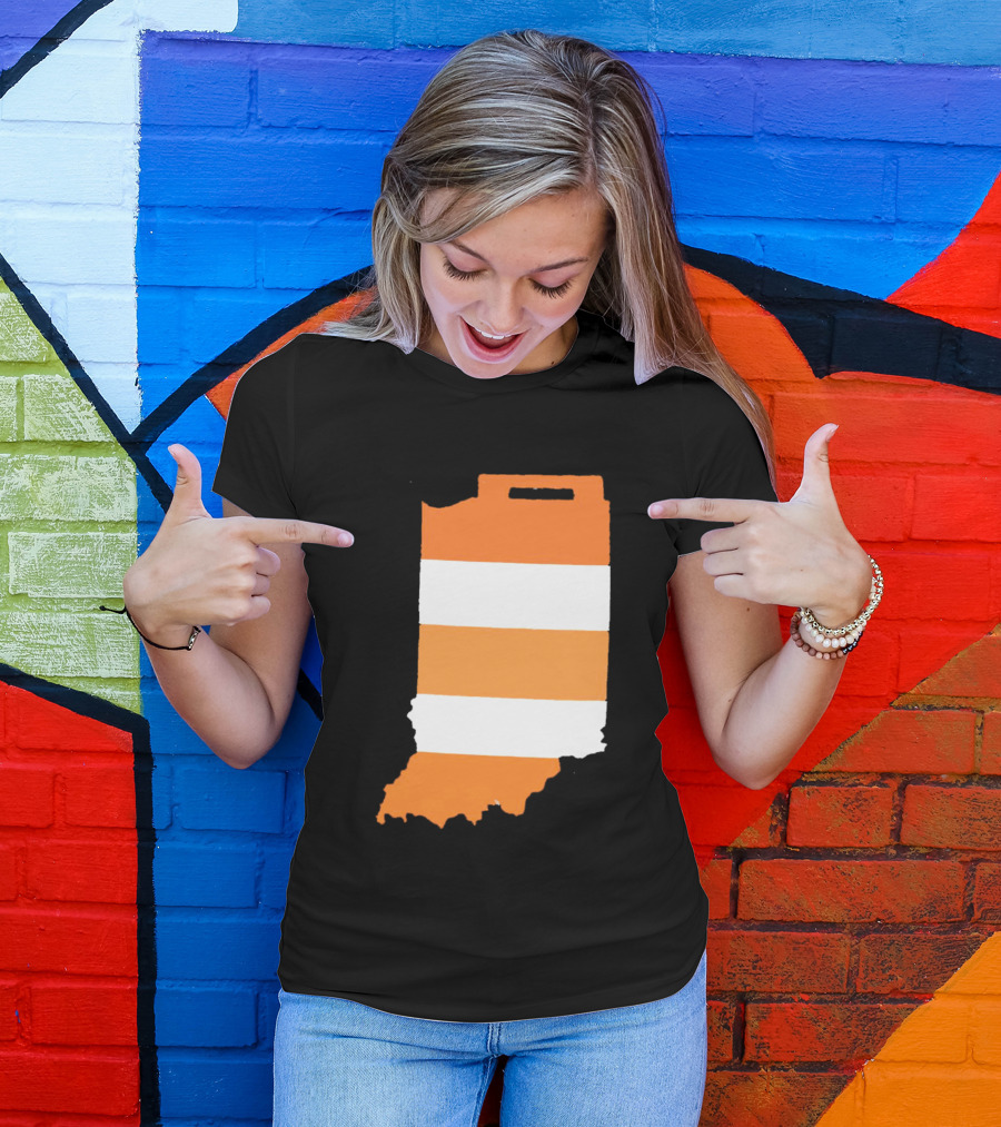 Indiana Under Construction Traffic Barrel Shape T-Shirt