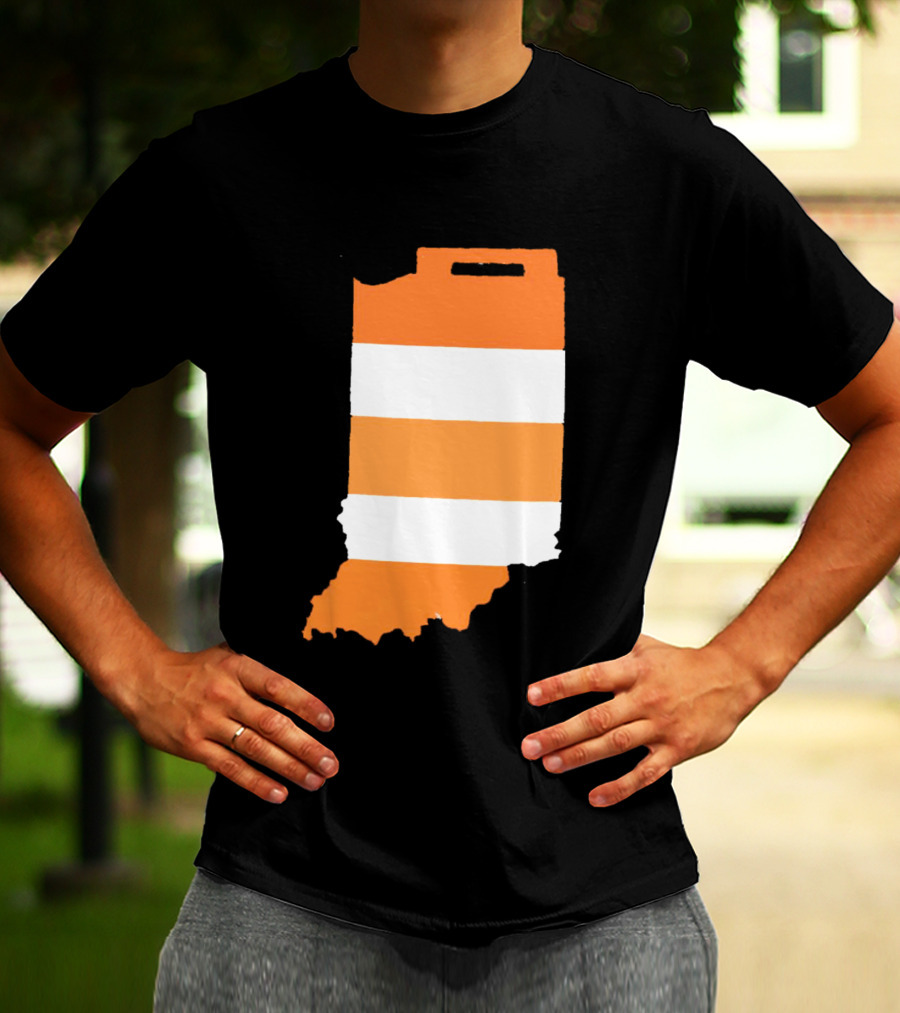 Indiana Under Construction Traffic Barrel Shape T-Shirt