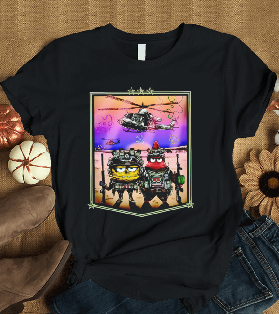 SpongeBob Patrick Military Helicopter Goofy Goobers T-Shirt