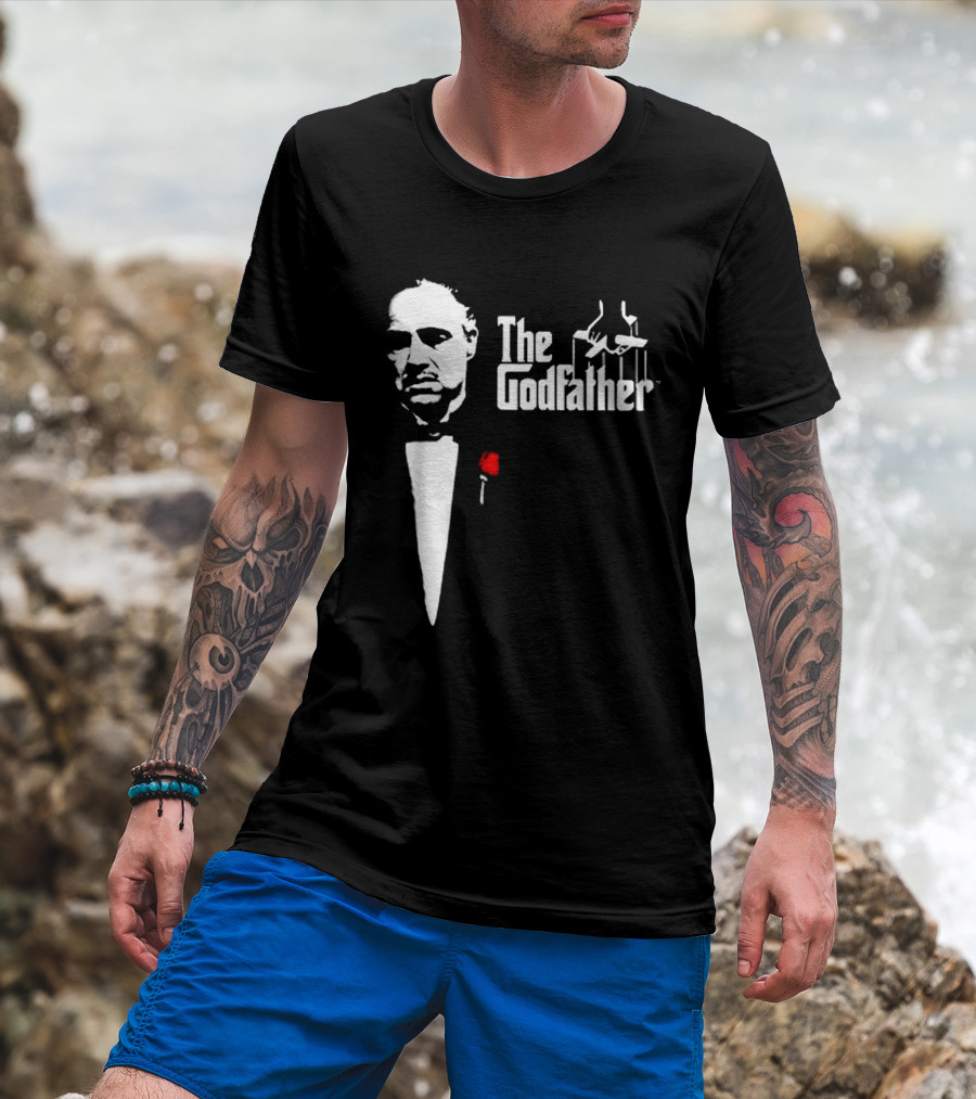 The Godfather Don Corleone Iconic Puppet Strings Red Rose T-Shirt