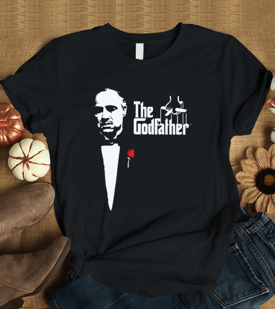 The Godfather Don Corleone Iconic Puppet Strings Red Rose T-Shirt