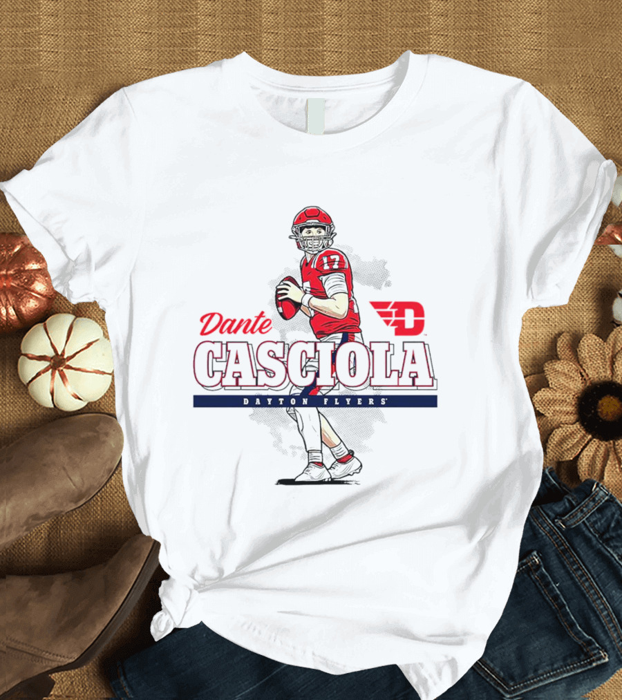 Dante Casciola Dayton Flyers Football Caricature NCAA T-Shirt