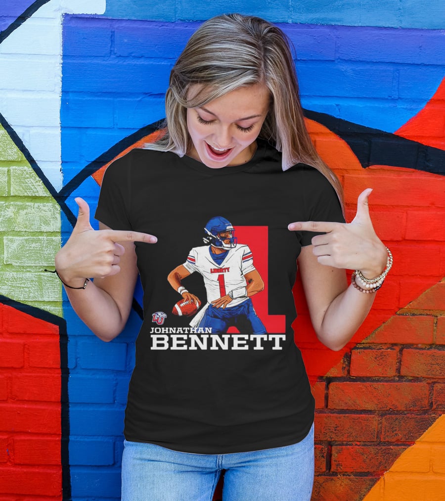 Johnathan Bennett Liberty Flames NCAA Football Quarterback Caricature T-Shirt