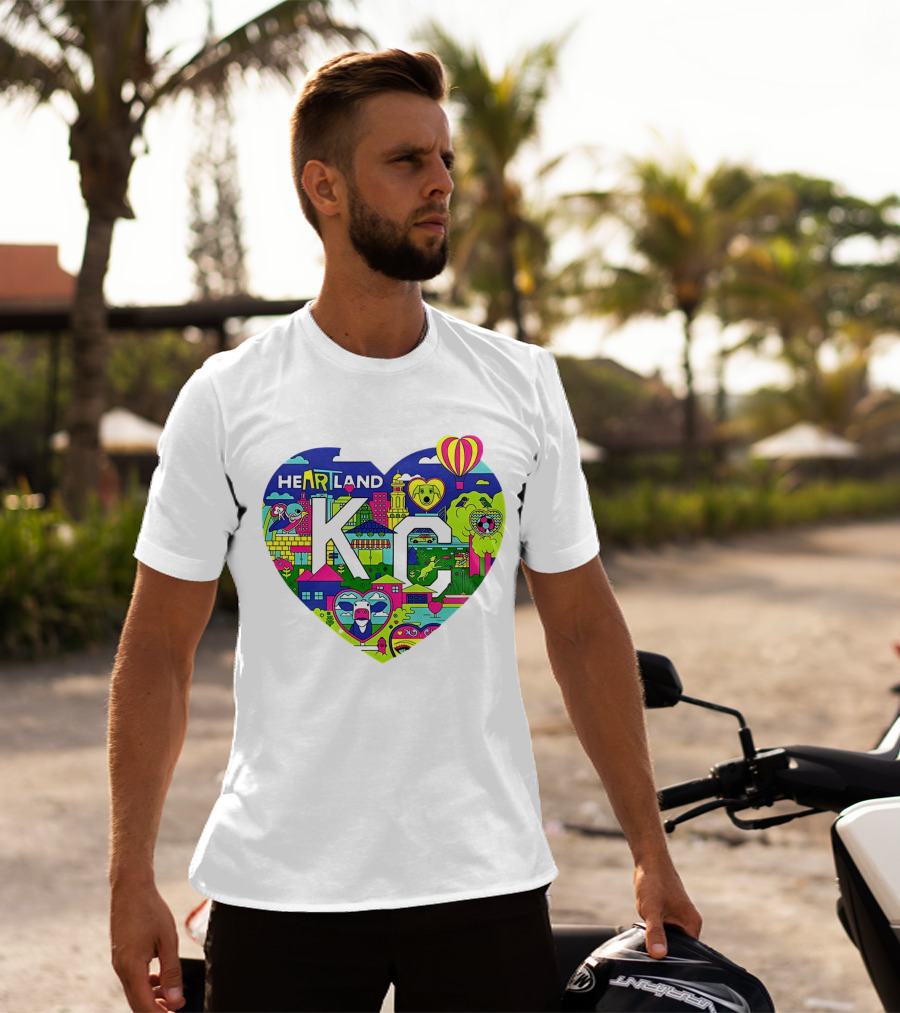 Heartland KC Colorful Parade Of Hearts Kansas City T-Shirt