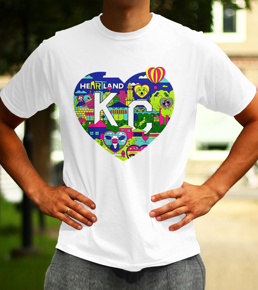 Heartland KC Colorful Parade Of Hearts Kansas City T-Shirt