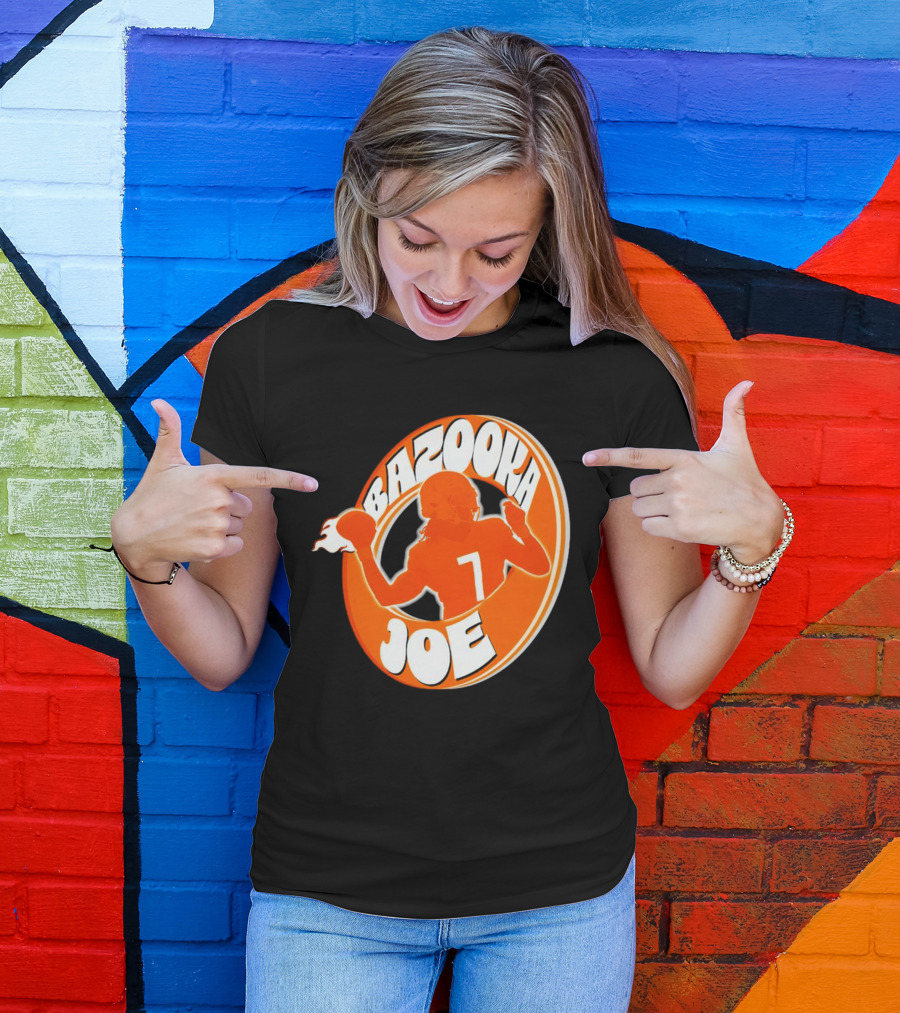 Bazooka Joe Tennessee Vols Silhouette With Number 7 Football Player T-Shirt