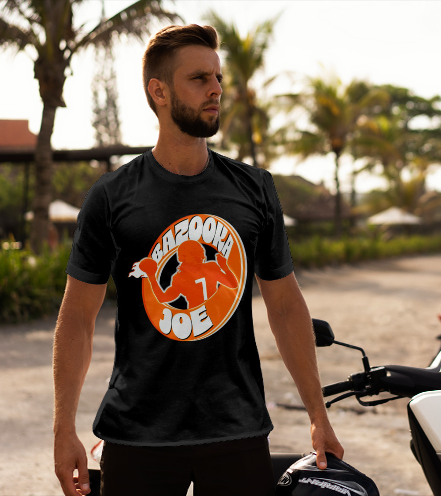 Bazooka Joe Tennessee Vols Silhouette With Number 7 Football Player T-Shirt