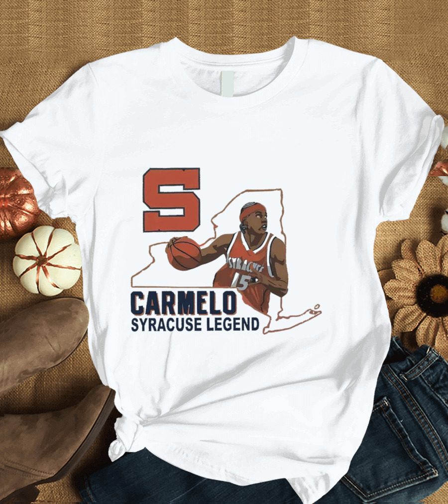Carmelo Anthony Syracuse Legend Basketball Orange Number 15 T-Shirt