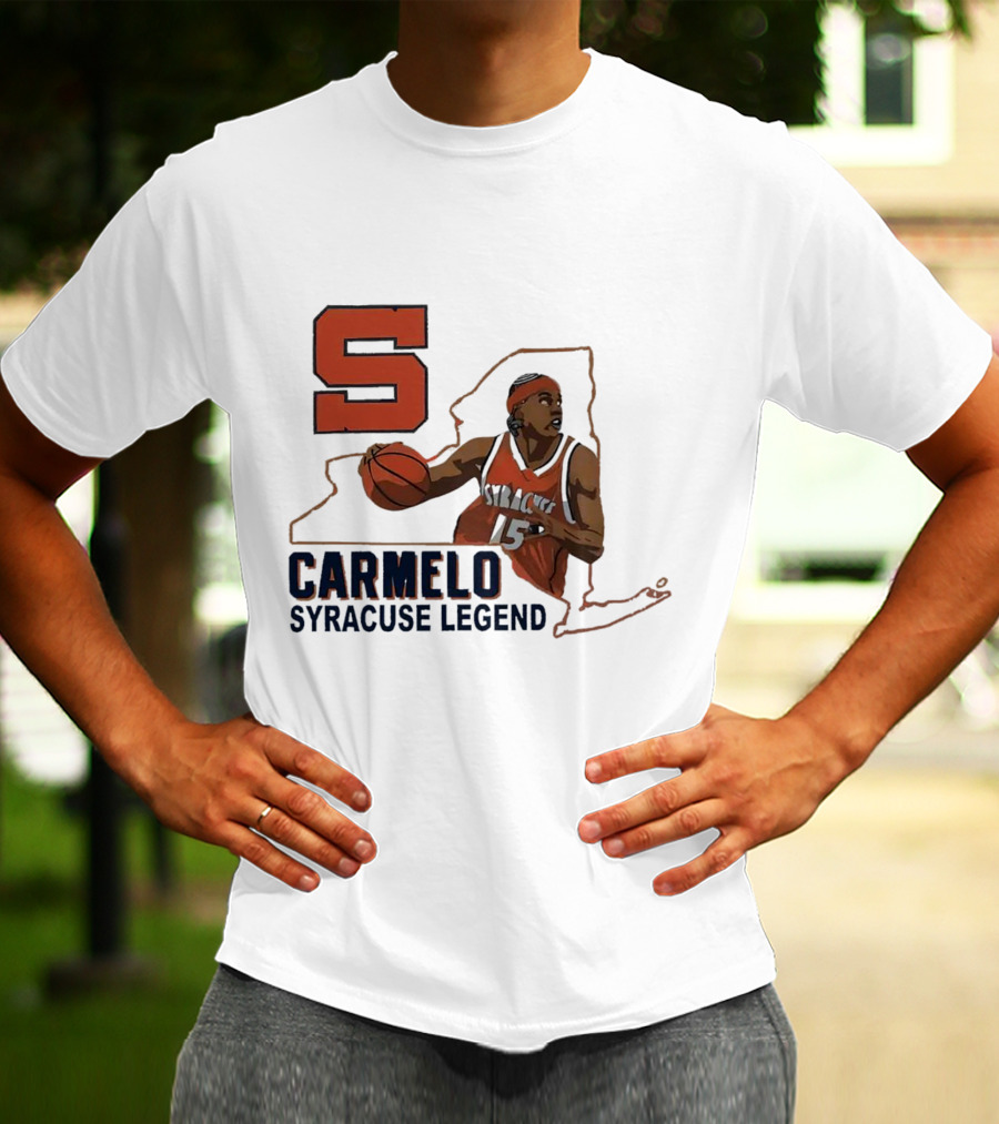 Carmelo Anthony Syracuse Legend Basketball Orange Number 15 T-Shirt