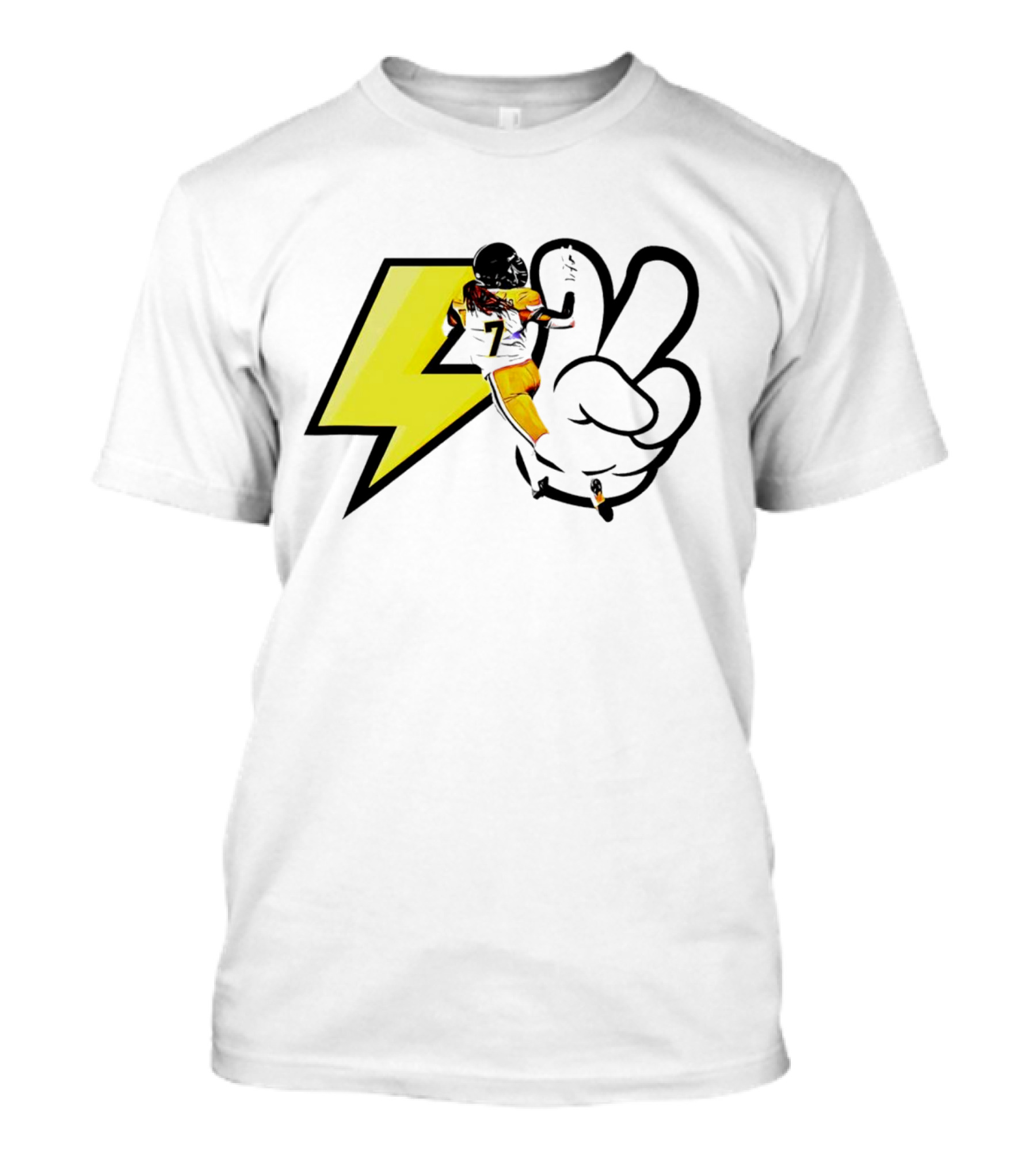 Lucky Whitehead Lightspeed BC Lions Football Lightning Bolt Victory Hand T-Shirt