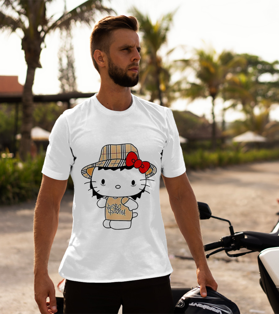 Peso Pluma Hello Kitty Plaid Hat Red Bow T-Shirt