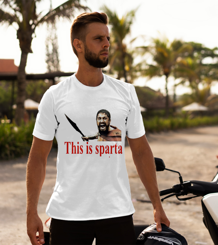This Is Sparta Gerard Butler 300 Movie Scene Iconic Shout T-Shirt