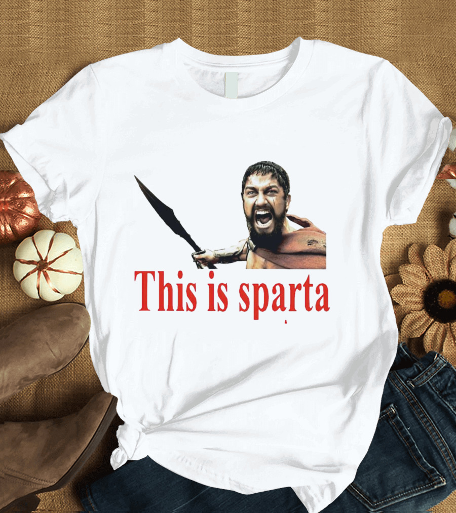 This Is Sparta Gerard Butler 300 Movie Scene Iconic Shout T-Shirt