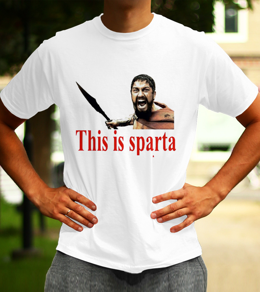 This Is Sparta Gerard Butler 300 Movie Scene Iconic Shout T-Shirt
