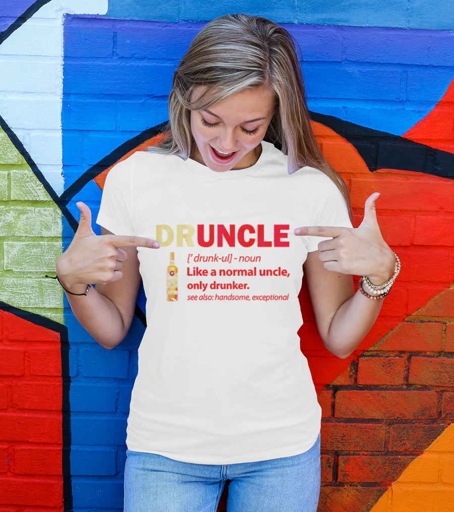 Bacardi Druncle Like A Normal Uncle Only Drunker Handsome Exceptional Bottle T-Shirt