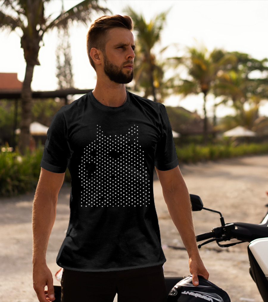 Elon Musk Wearing Doge Drone Halftone Pattern Outline T-Shirt