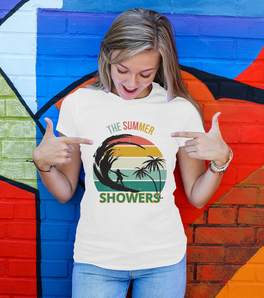 The Summer Showers Surfing Vintage Stripes T-Shirt
