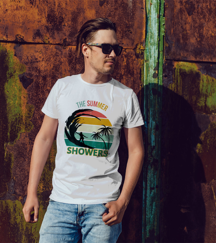 The Summer Showers Surfing Vintage Stripes T-Shirt