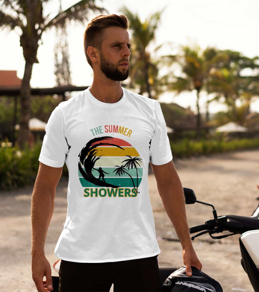 The Summer Showers Surfing Vintage Stripes T-Shirt