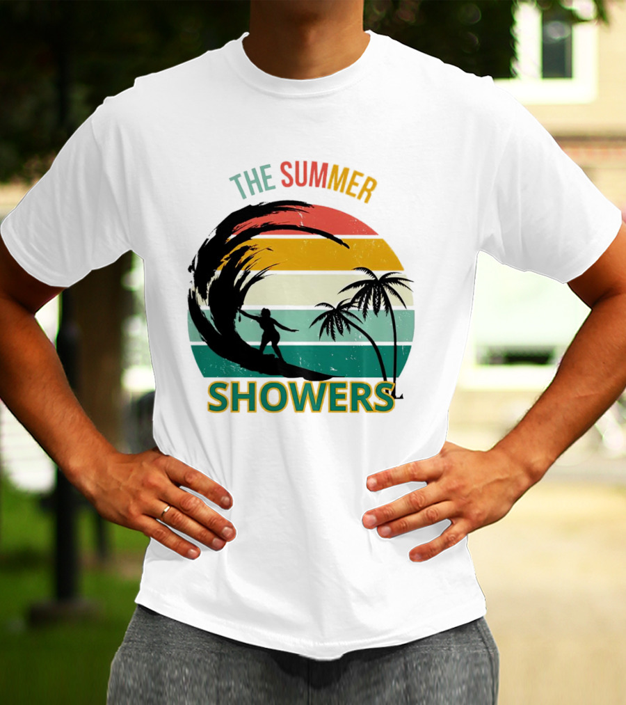 The Summer Showers Surfing Vintage Stripes T-Shirt