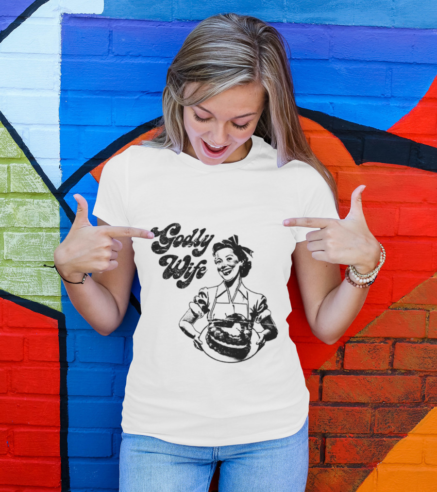 Godly Wife Retro Baking Housewife T-Shirt