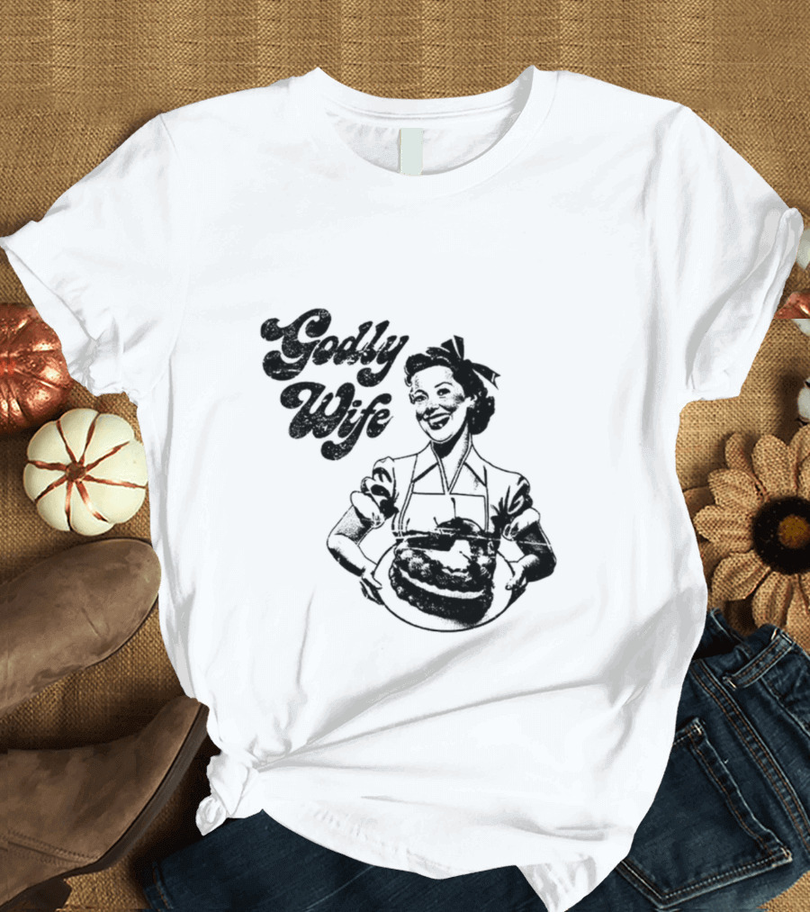 Godly Wife Retro Baking Housewife T-Shirt