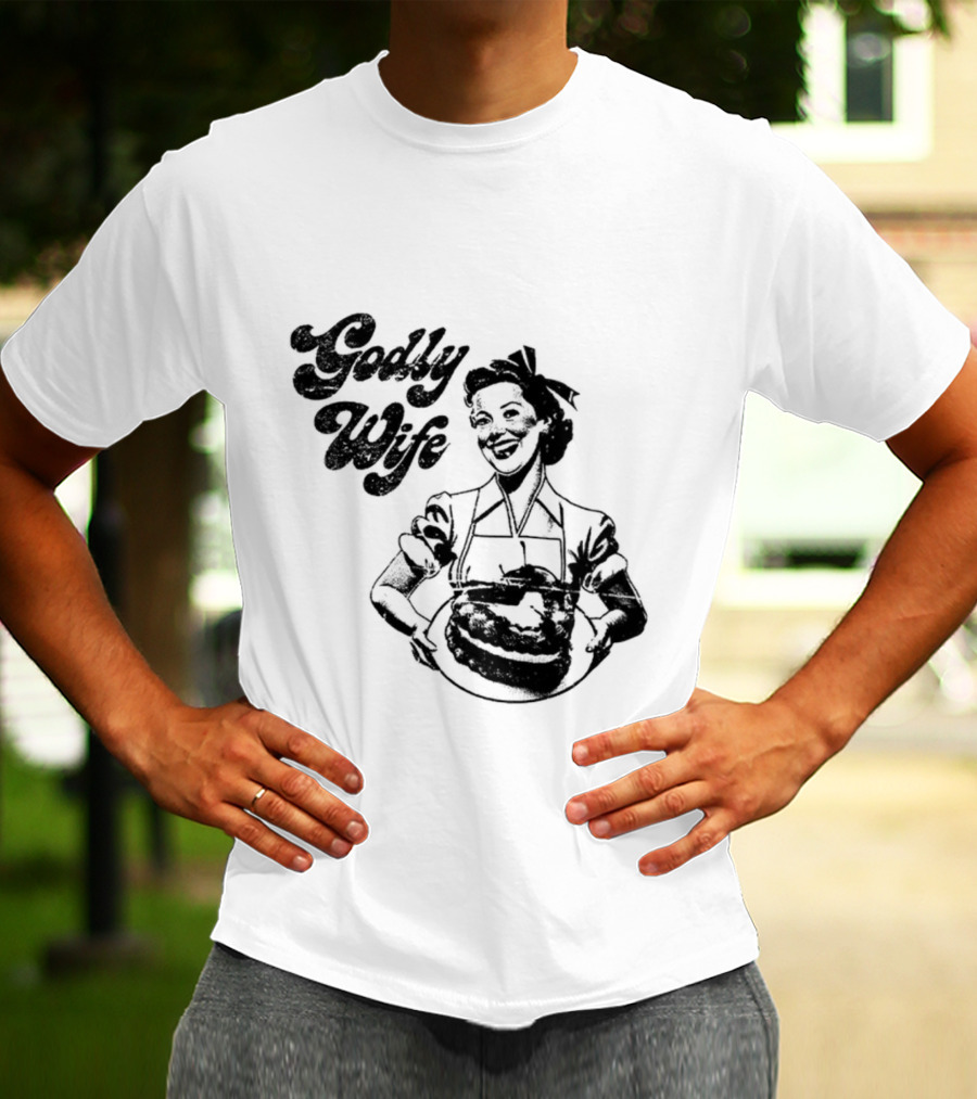 Godly Wife Retro Baking Housewife T-Shirt