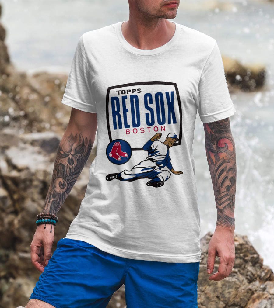 Red Sox Boston Topps Vintage Baseball Player T-Shirt