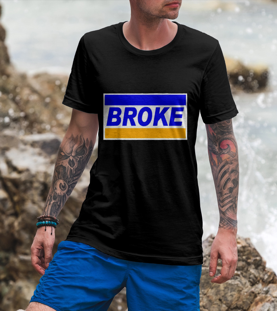 Broke Blue Orange Card Inspired Humor T-Shirt