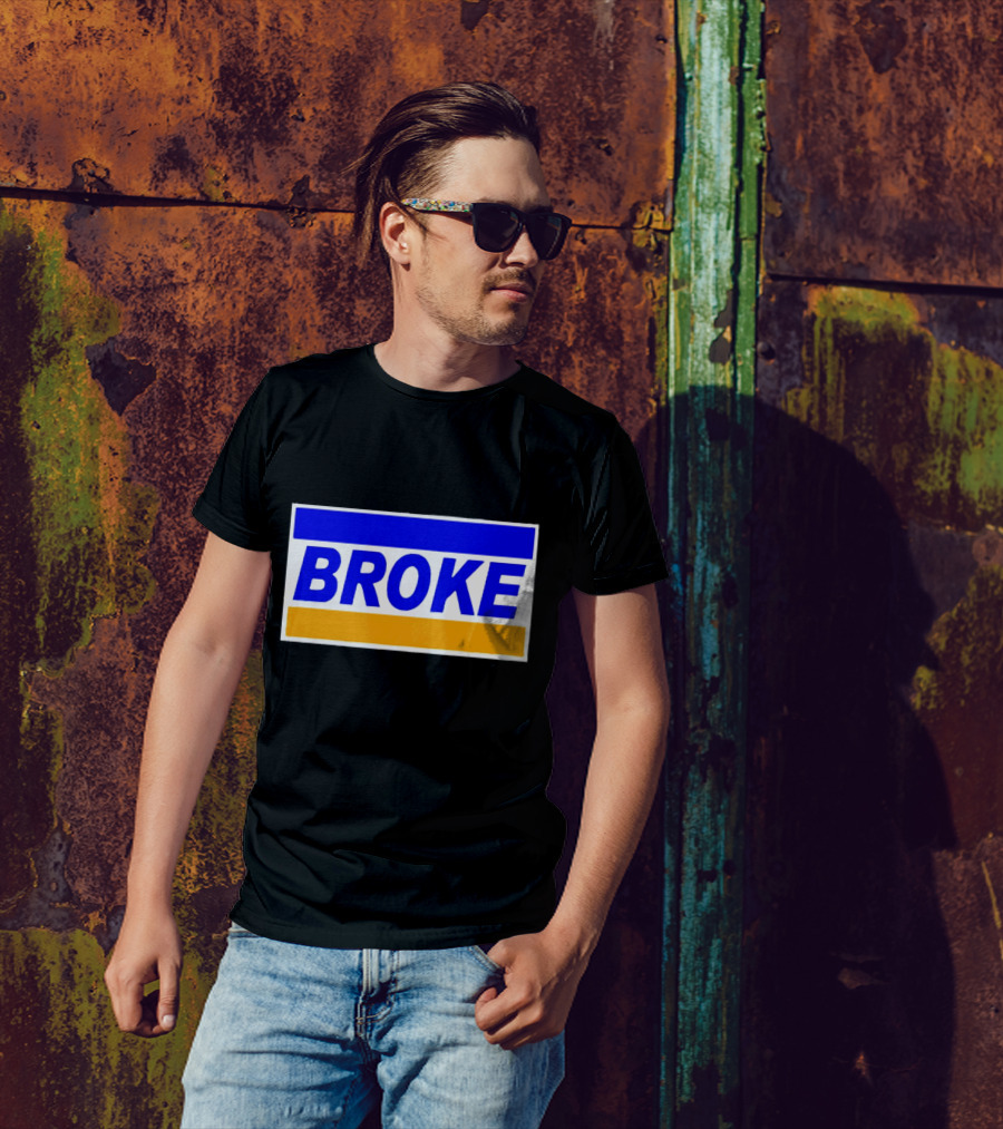 Broke Blue Orange Card Inspired Humor T-Shirt