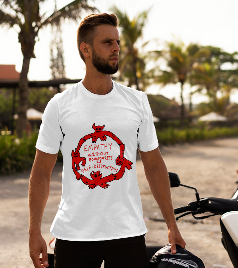 Empathy Without Boundaries Is Self-Destruction Red Demon Circle T-Shirt