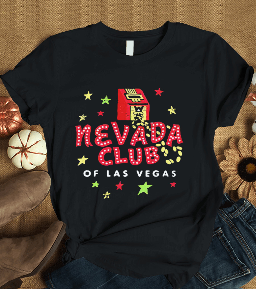 Nevada Club Of Las Vegas Vintage Slot Machine Stars T-Shirt