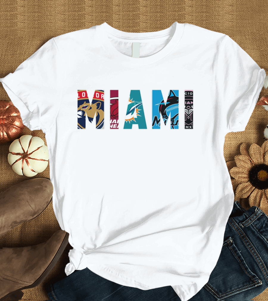 MIAMI Panthers Heat Dolphins Marlins Inter Miami T-Shirt