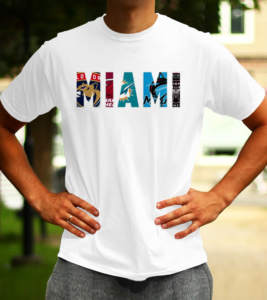 MIAMI Panthers Heat Dolphins Marlins Inter Miami T-Shirt