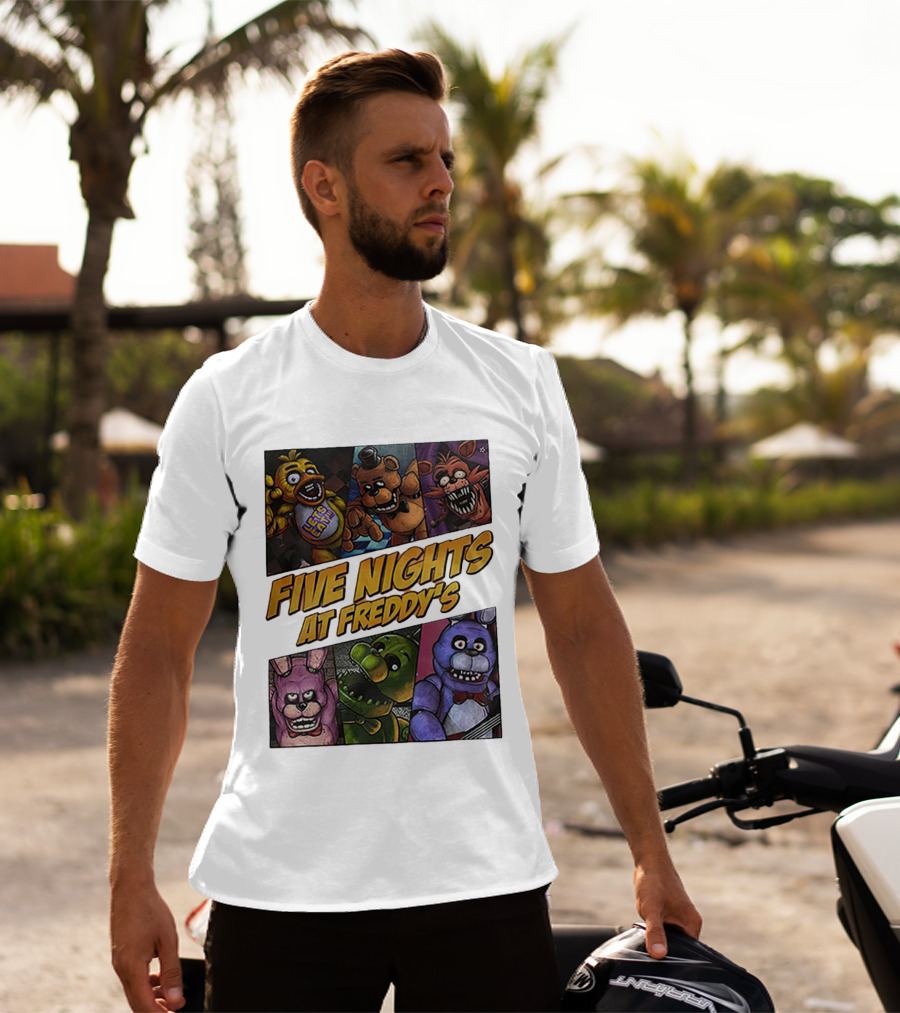 Five Nights At Freddy's Let's Eat Characters Montage T-Shirt