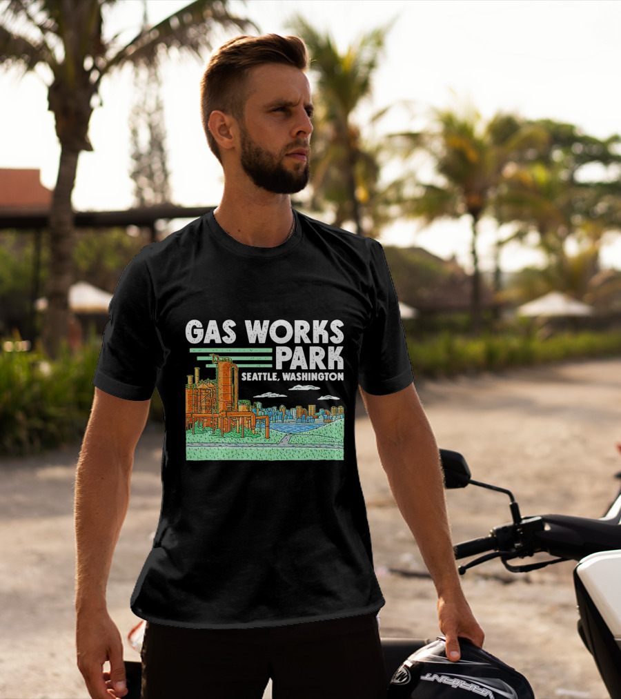 Gas Works Park Seattle Washington Industrial Landmark Skyline T-Shirt